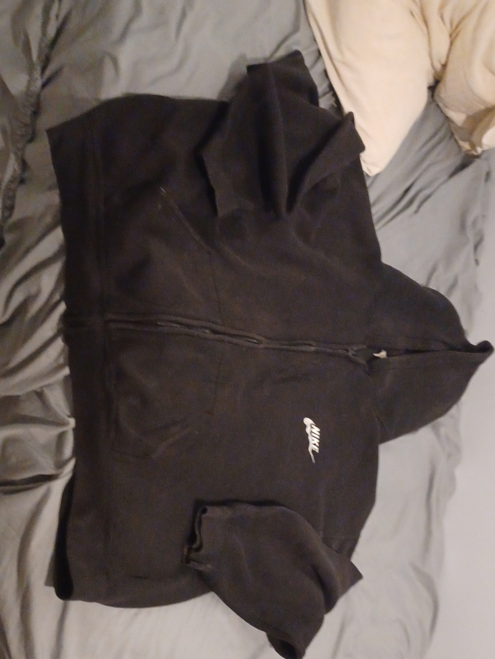 Nike Black Full-Zip Hoodie with White Swoosh